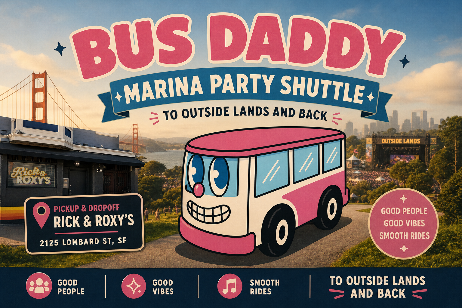 Outside Lands 2026 Marina Shuttle: Skip the Uber Surge & Ride with Bus Daddy